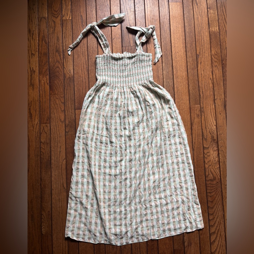 W’s Checkered Dress with Adjustable Straps